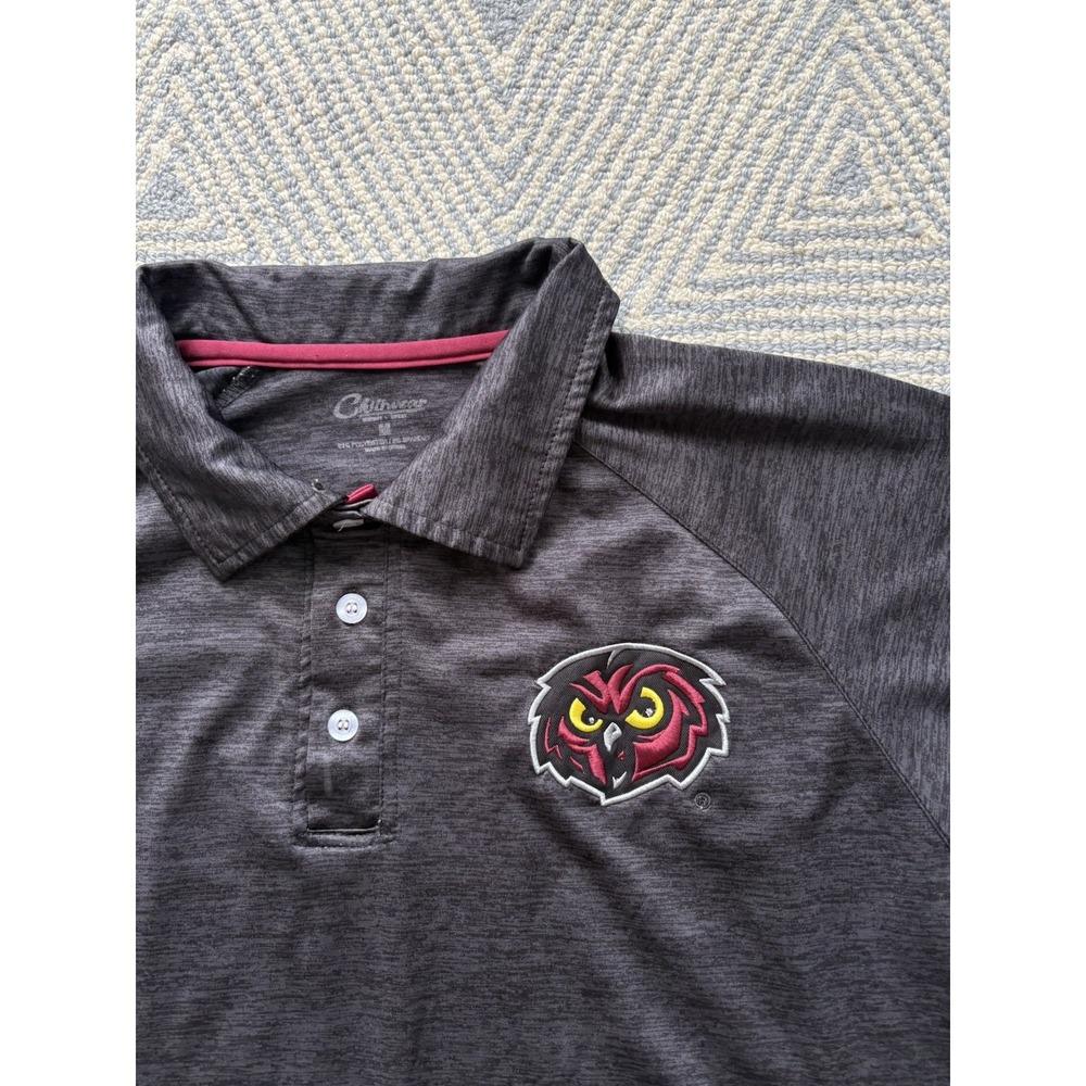 Chiliwear Temple‎ Owls Polyester Polo Shirt - Gray -Medium